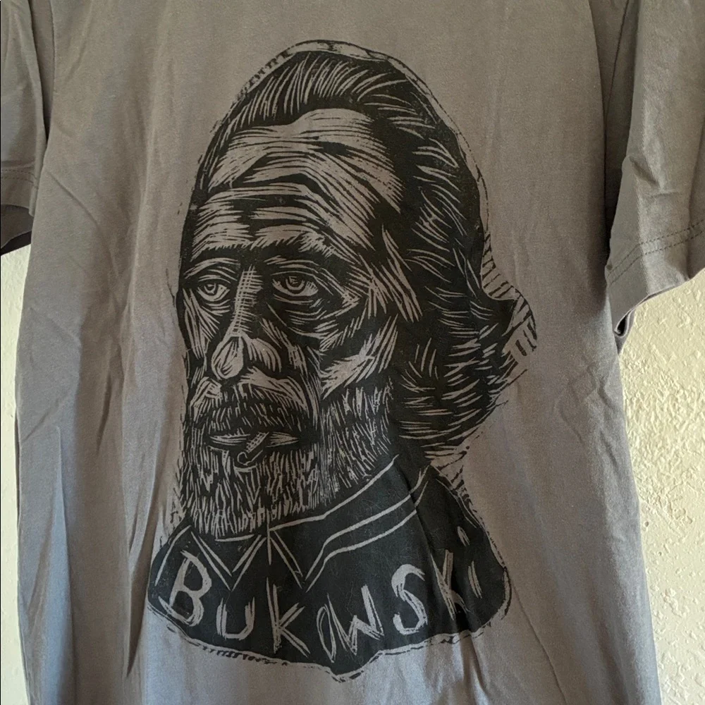 Charles Bukowski Charcoal T-Shirt - Picture 2 of 4